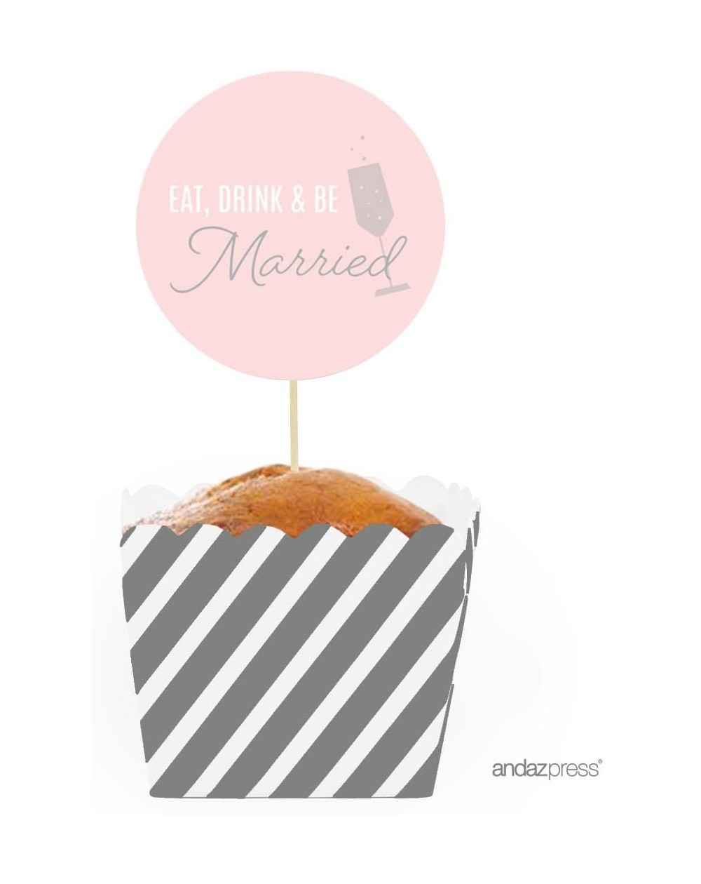 Favors Pink Blush and Gray Pop Fizz Clink Wedding Collection- Square Loaf Baking Pan Cake Trays with Label Toppers DIY Party ...