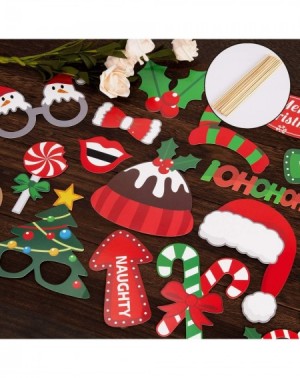 Photobooth Props 32 Pcs Christmas Photo Booth Props Kit Selfie Props Accessories for Christmas Theme Party Favors for Adults ...