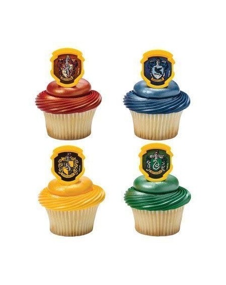 Cake & Cupcake Toppers Harry Potter - Hogwarts Houses Cupcake Rings - 24 pc - CY12DBXS7IL $8.98