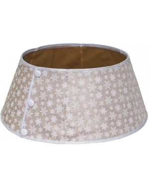 Tree Skirts New Traditions - Tree Collar (Burlap Tree Collar - Tan Snowflakes) - Burlap Tree Collar - Tan Snowflakes - CG198O...