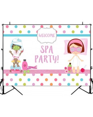 Photobooth Props Spa Themed Birthday Backdrop Pamper Slumber Party Photo Booth Background 7x5ft Colorful Dots Spa Party Girls...