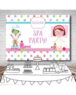 Photobooth Props Spa Themed Birthday Backdrop Pamper Slumber Party Photo Booth Background 7x5ft Colorful Dots Spa Party Girls...