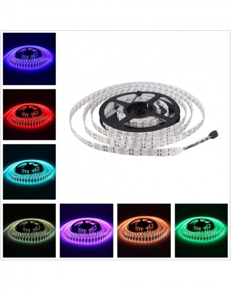 Outdoor String Lights 16.4FT Double Row 5050 SMD 5M 600LEDs RGB Flexible LED Strip Rope Lights 120LEDs/M Not Waterproof Strin...