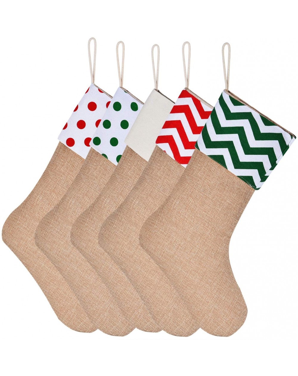 Stockings & Holders Burlap Christmas Stockings Xmas Fireplace Hanging Stockings Decoration Stockings for Christmas Decoration...