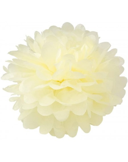 Tissue Pom Poms Set of 6 - Ivory 8" - (6 Pack) Tissue Pom Poms Flower Party Decorations for Weddings- Birthday- Bridal- Baby ...