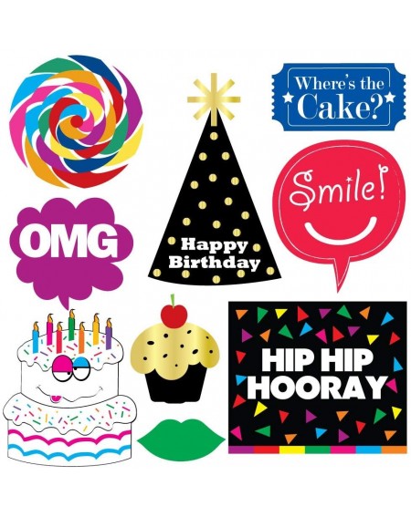 Photobooth Props Funny Birthday Photo Booth Props - 47 Pieces - 21st - 30th - 40th - 50th - 60th - 70th - 80th - 90th - Birth...