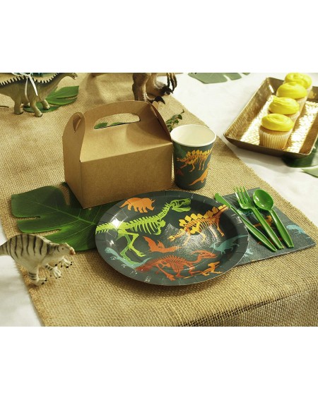 Party Packs Dinosaur Party Bundle- Includes Plates- Napkins- Cups- and Cutlery (24 Guests-144 Pieces) - C118H9UKYKL $21.32