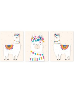 Favors Nursery Kids Room Llama Wall Art Decor Posters- 8.5x11-inch- Ivory Cream- Llama Alpaca Head Graphic- 3-Pack- Unframed ...