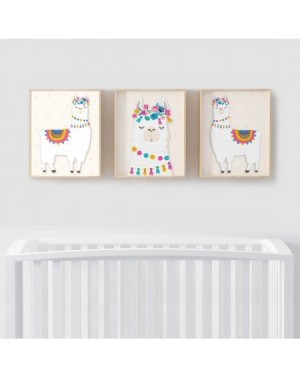 Favors Nursery Kids Room Llama Wall Art Decor Posters- 8.5x11-inch- Ivory Cream- Llama Alpaca Head Graphic- 3-Pack- Unframed ...