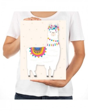 Favors Nursery Kids Room Llama Wall Art Decor Posters- 8.5x11-inch- Ivory Cream- Llama Alpaca Head Graphic- 3-Pack- Unframed ...