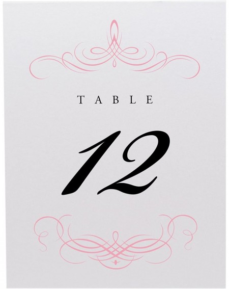 Place Cards & Place Card Holders Decadent Flourish Table Numbers (Select Color/Quantity)- White- Pink- 1-25- Perfect for a We...