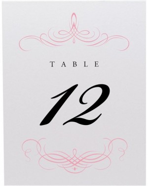 Place Cards & Place Card Holders Decadent Flourish Table Numbers (Select Color/Quantity)- White- Pink- 1-25- Perfect for a We...