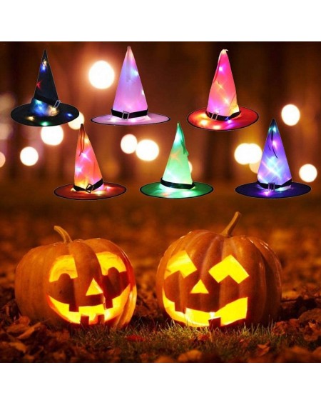 Party Games & Activities Halloween Glowing Hat-Halloween LED Hanging Lighted Glowing Witch Hats With 8 Lighting Modes for Ind...