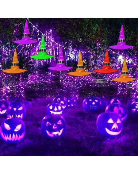 Party Games & Activities Halloween Glowing Hat-Halloween LED Hanging Lighted Glowing Witch Hats With 8 Lighting Modes for Ind...