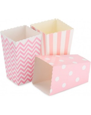 Favors Popcorn Boxes- Pink Trio (36 Pack) Polka Dot- Chevron- Stripe Treat Boxes - Small Movie Theater Popcorn Paper Bags for...