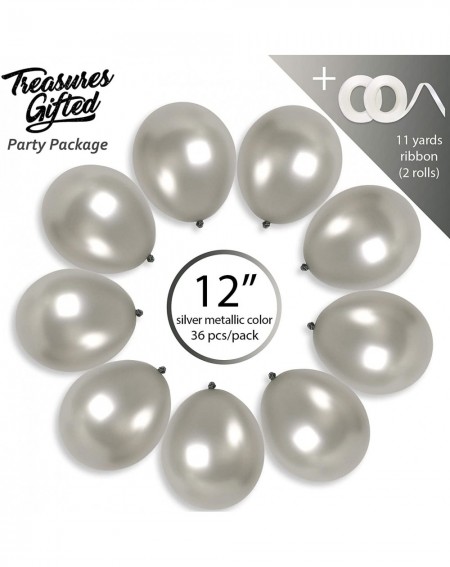 Balloons Pearlized Metallic Grey Silver Balloons 36 Pack Premium Latex 12 Inch for Anniversary Disco Birthday Wedding Bachelo...