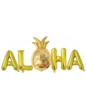 Balloons ALOHA Balloons with Pineapple Hawaiian Party Foil Balloons 16Inch Metallic Mylar Balloon for Hawaii Tropical Celebra...