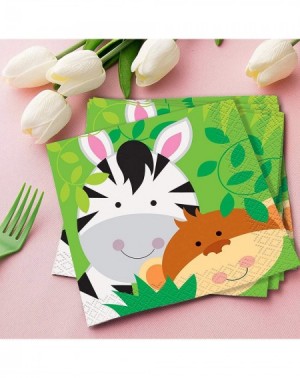 Party Packs Animals Plates and Napkins Paper Wild One Party Supplies Zoopals Zoo Pals Baby Safari Jungle Animal- 16 Serves - ...